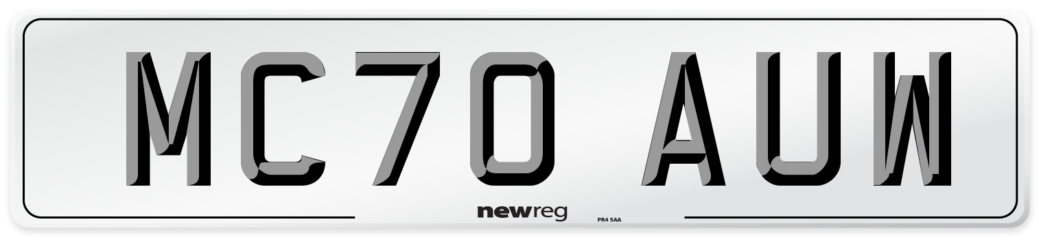 MC70 AUW Front Number Plate