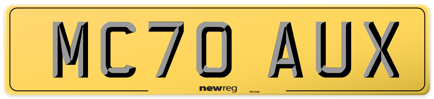 MC70 AUX Rear Number Plate