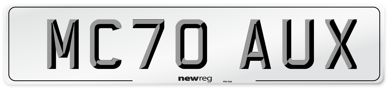 MC70 AUX Front Number Plate