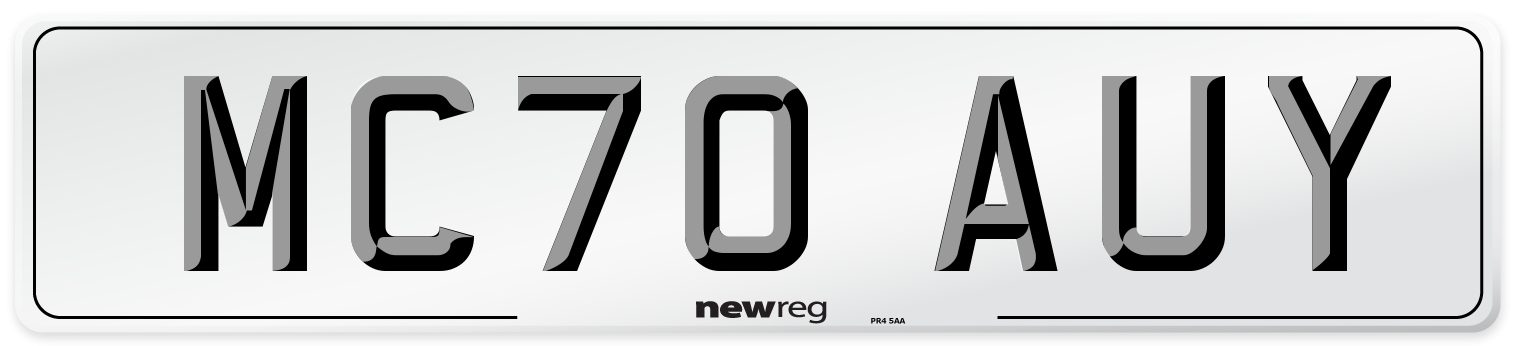 MC70 AUY Front Number Plate