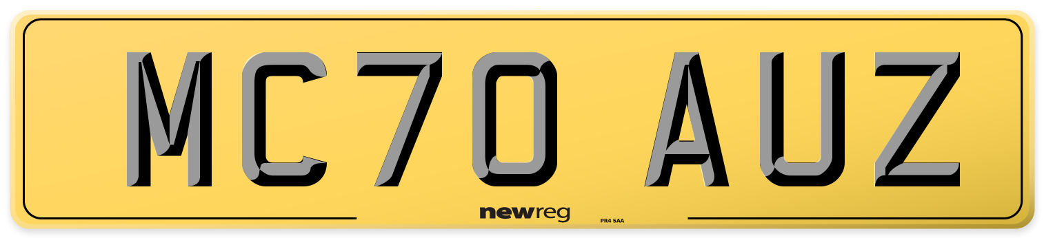 MC70 AUZ Rear Number Plate