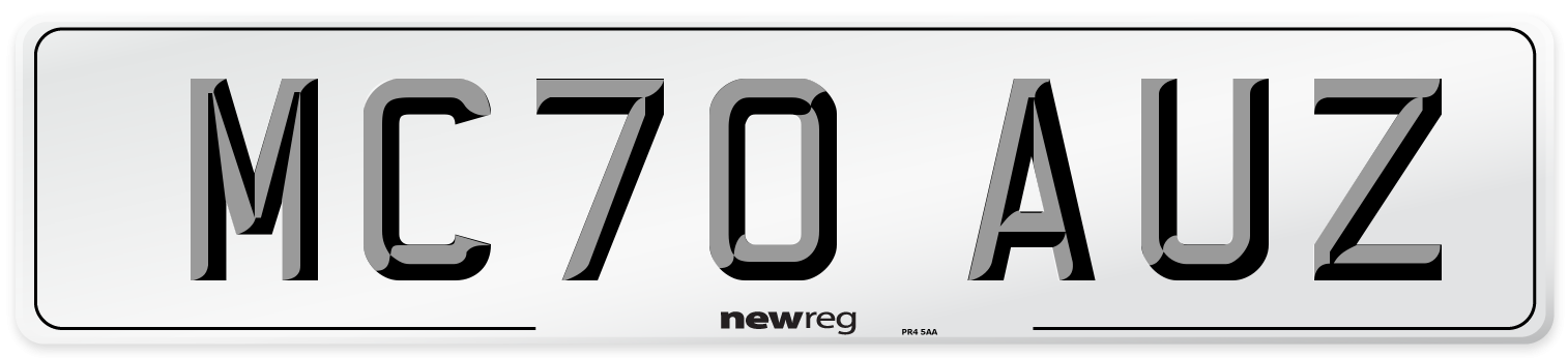 MC70 AUZ Front Number Plate
