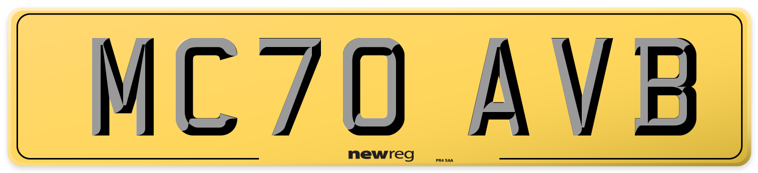 MC70 AVB Rear Number Plate