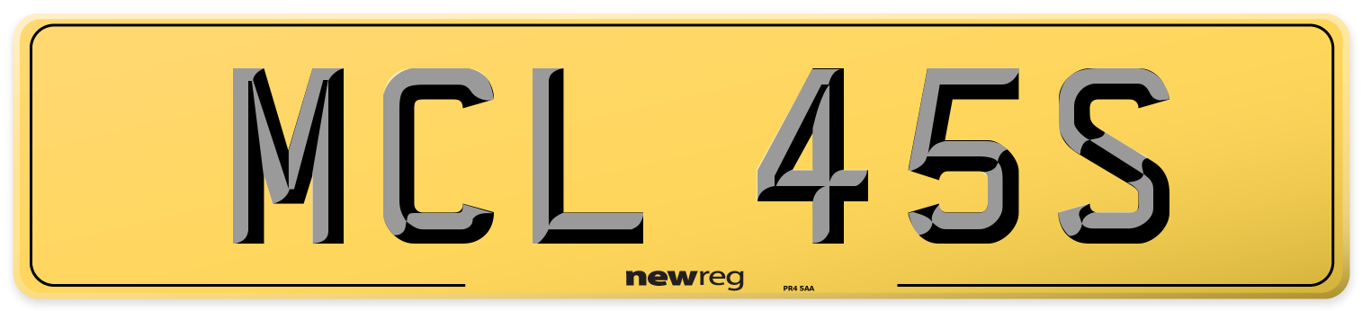 MCL 45S Rear Number Plate