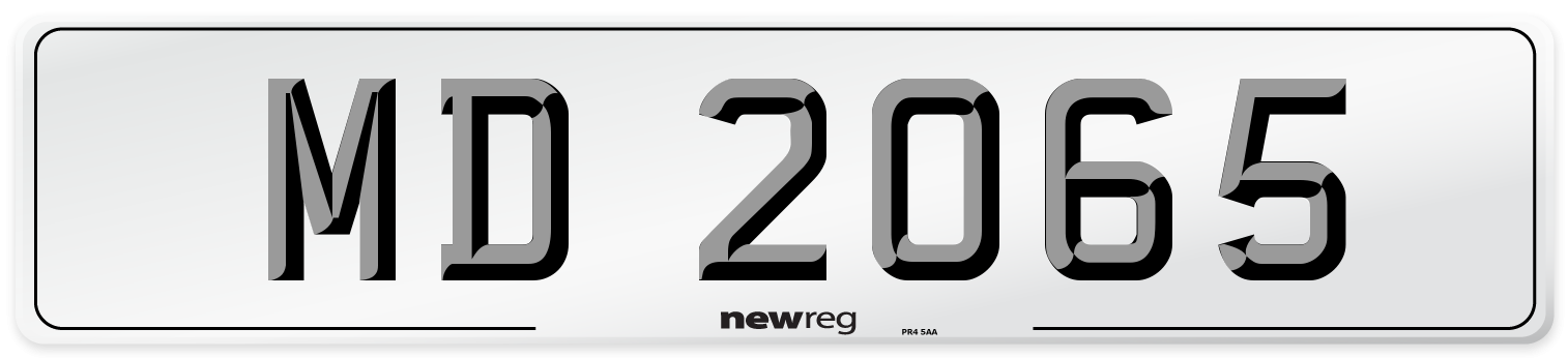 MD 2065 Front Number Plate