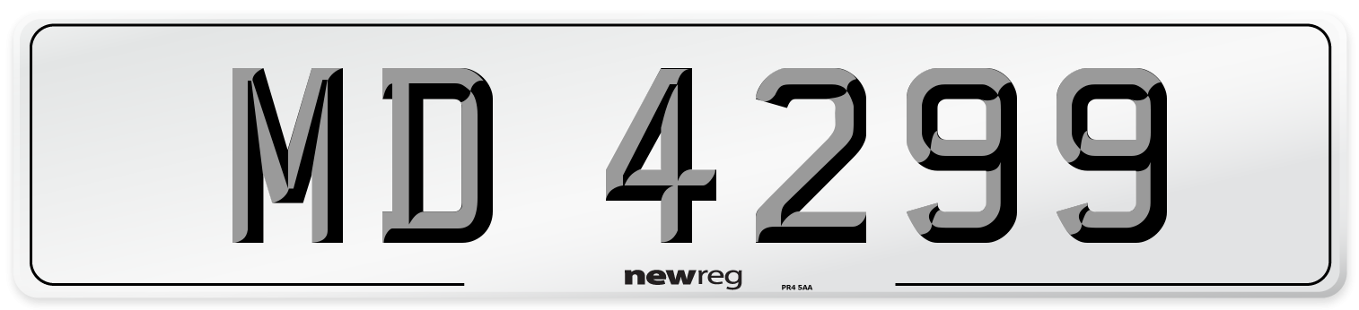 MD 4299 Front Number Plate
