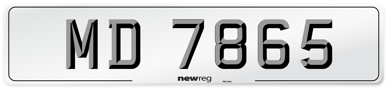 MD 7865 Front Number Plate