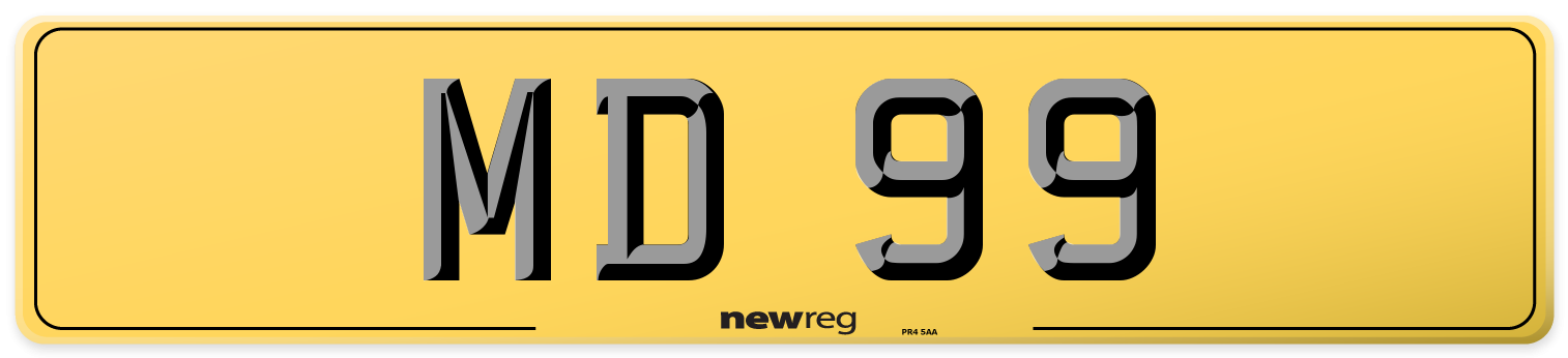 MD 99 Rear Number Plate