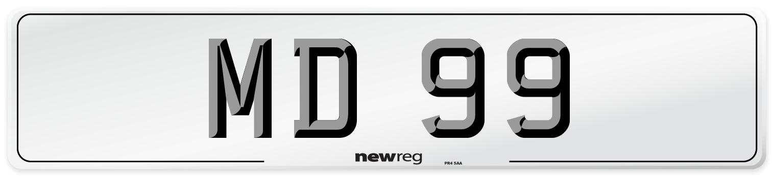 MD 99 Front Number Plate