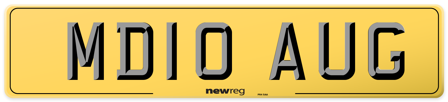 MD10 AUG Rear Number Plate