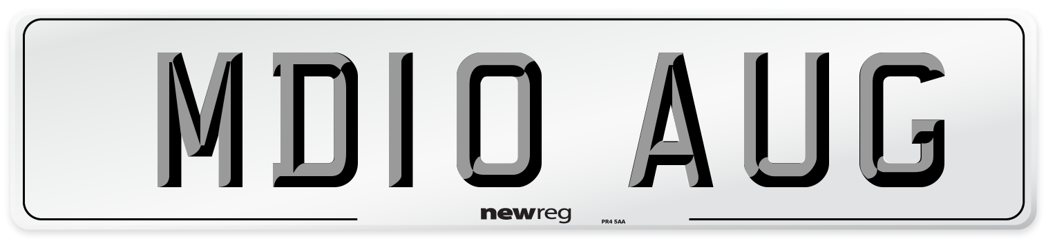 MD10 AUG Front Number Plate