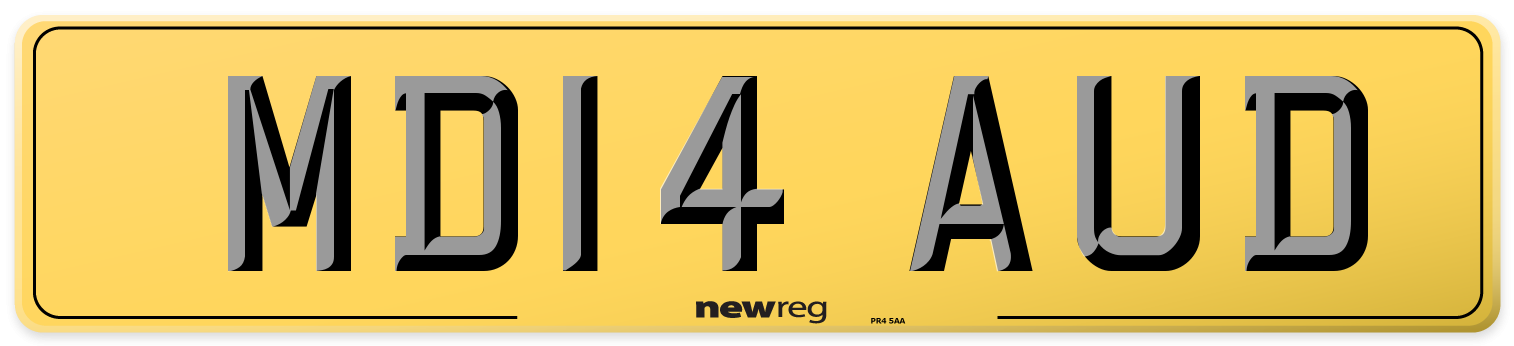 MD14 AUD Rear Number Plate