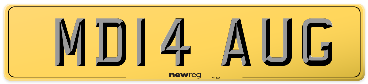 MD14 AUG Rear Number Plate