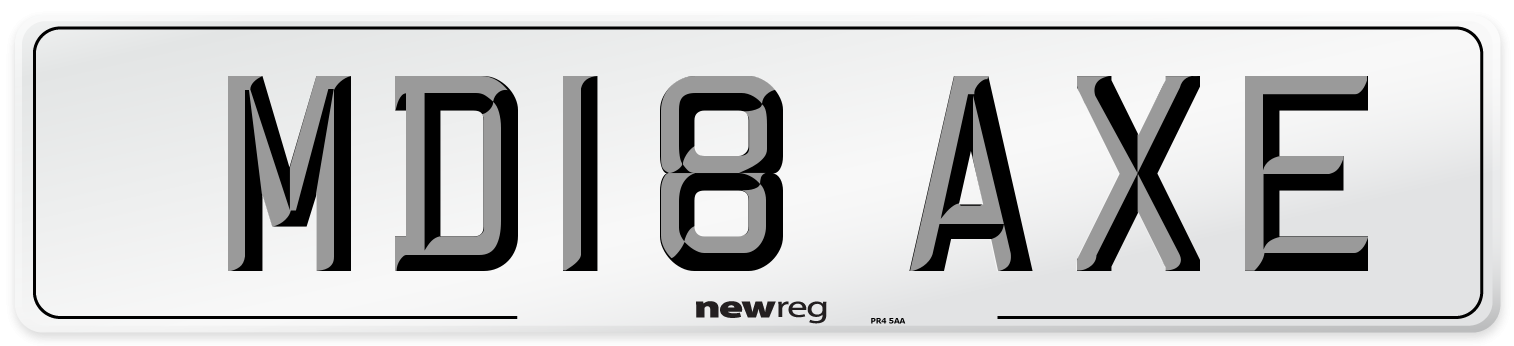 MD18 AXE Front Number Plate