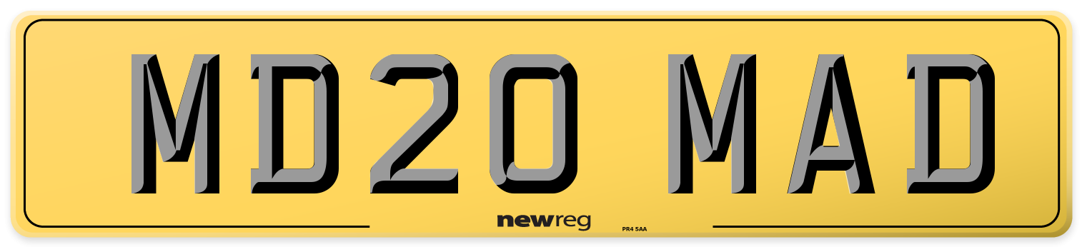 MD20 MAD Rear Number Plate