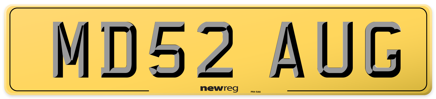 MD52 AUG Rear Number Plate