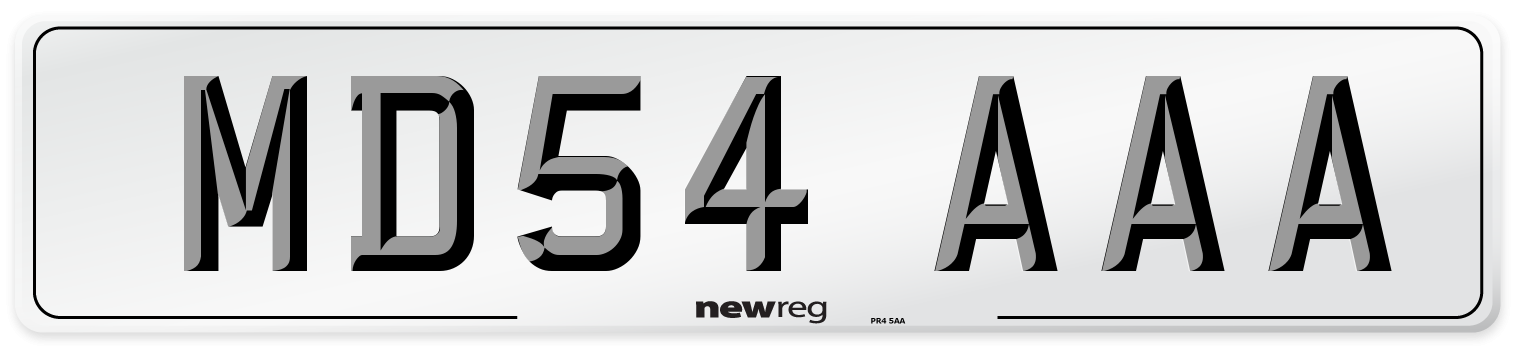MD54 AAA Front Number Plate