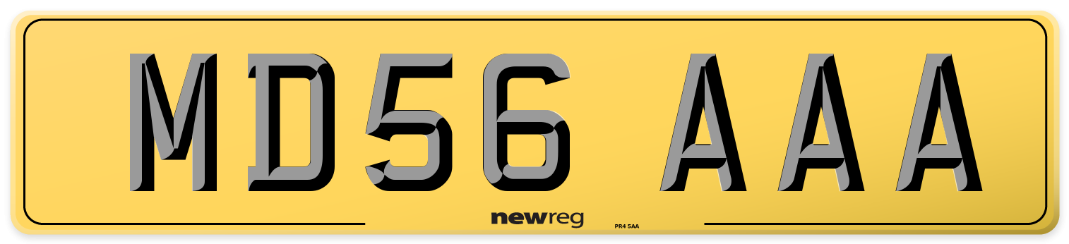 MD56 AAA Rear Number Plate
