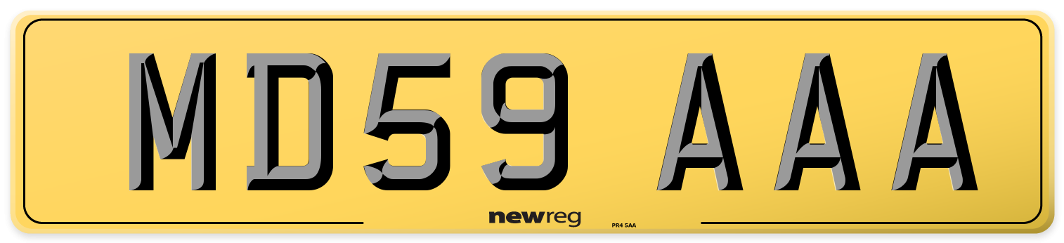 MD59 AAA Rear Number Plate