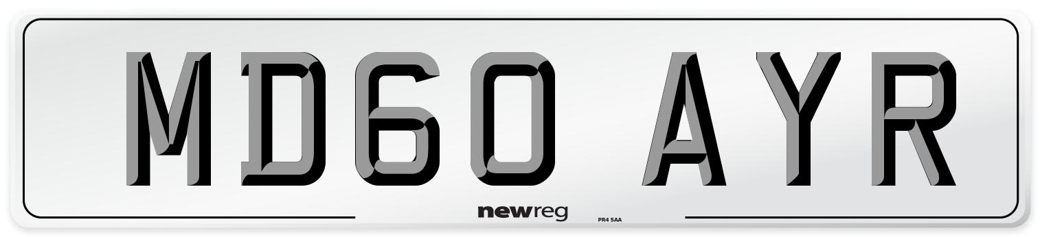 MD60 AYR Front Number Plate