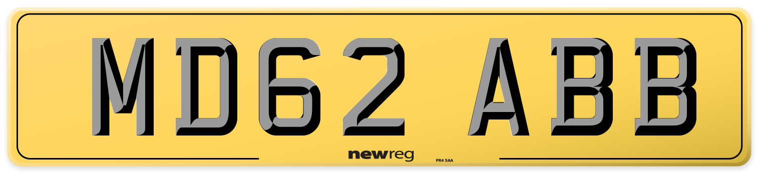 MD62 ABB Rear Number Plate