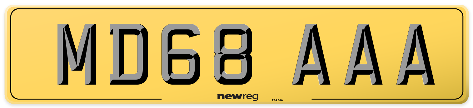 MD68 AAA Rear Number Plate