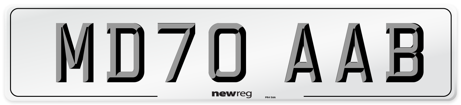 MD70 AAB Front Number Plate