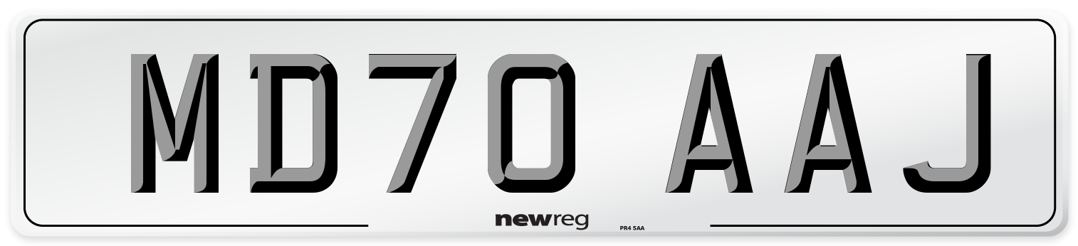MD70 AAJ Front Number Plate