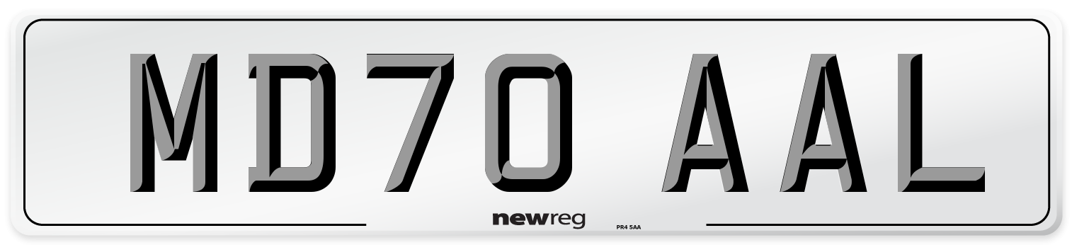MD70 AAL Front Number Plate