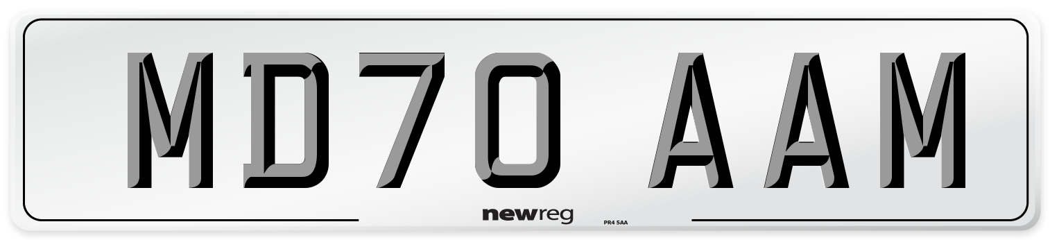 MD70 AAM Front Number Plate