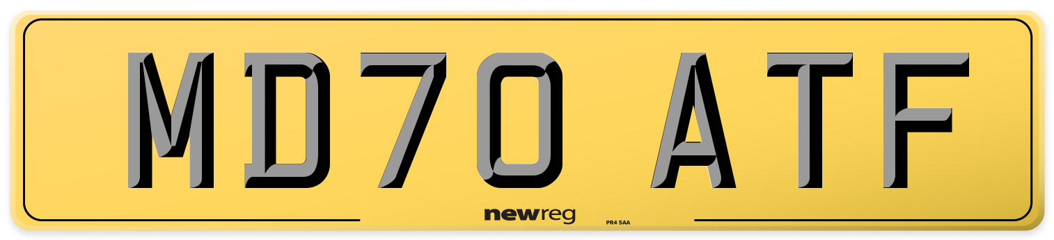 MD70 ATF Rear Number Plate