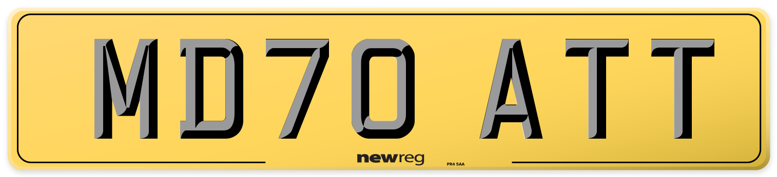 MD70 ATT Rear Number Plate