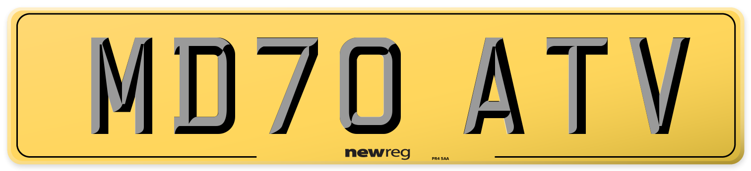 MD70 ATV Rear Number Plate