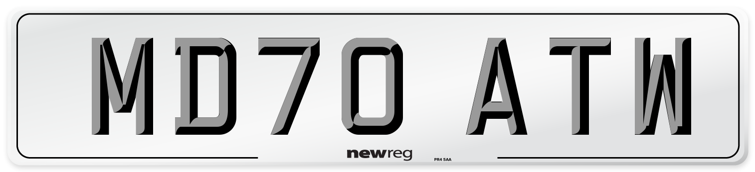 MD70 ATW Front Number Plate
