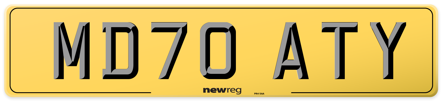 MD70 ATY Rear Number Plate
