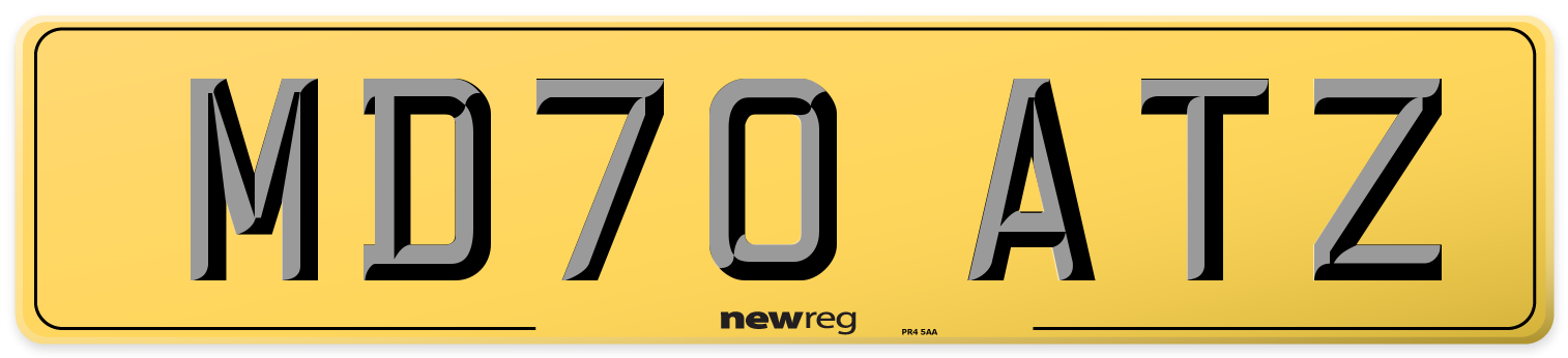 MD70 ATZ Rear Number Plate