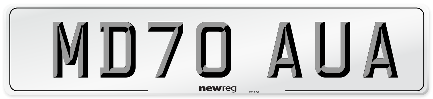 MD70 AUA Front Number Plate