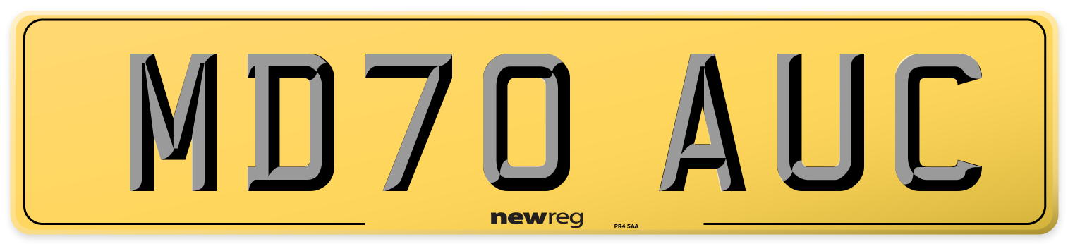 MD70 AUC Rear Number Plate