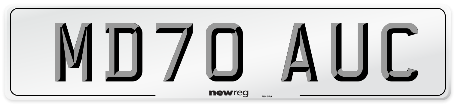 MD70 AUC Front Number Plate