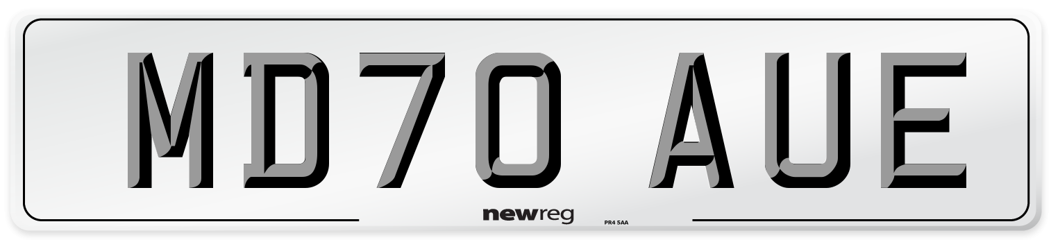 MD70 AUE Front Number Plate