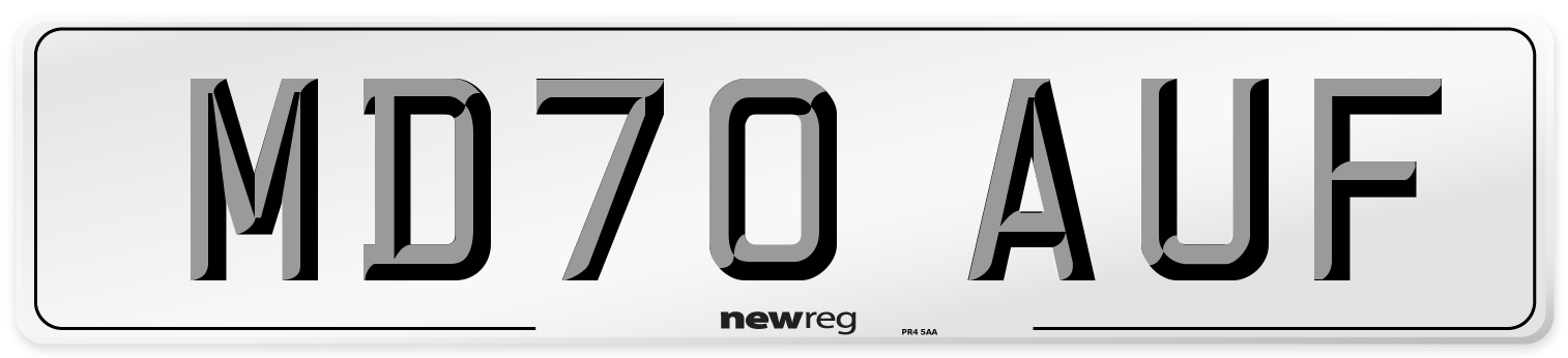 MD70 AUF Front Number Plate