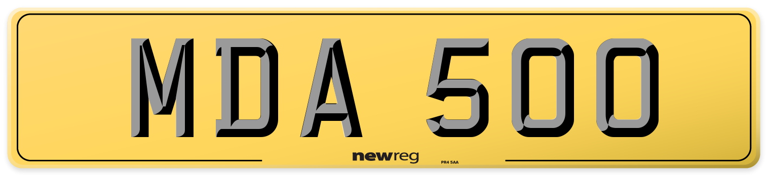 MDA 500 Rear Number Plate