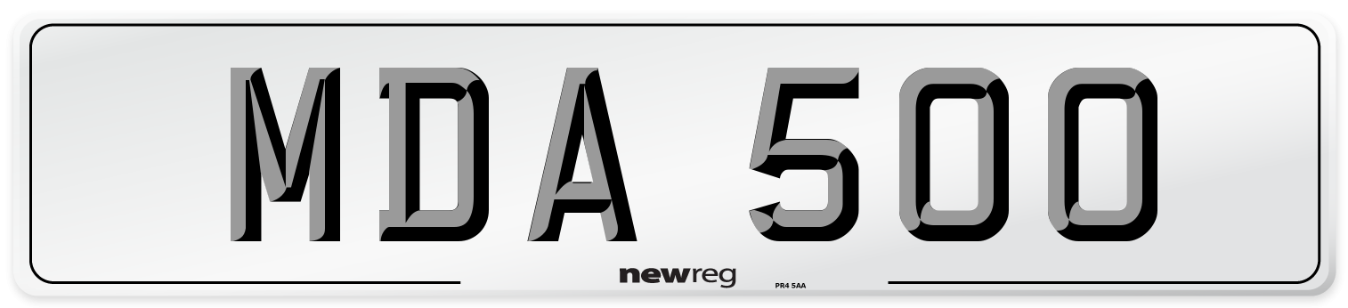 MDA 500 Front Number Plate