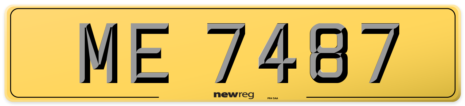 ME 7487 Rear Number Plate