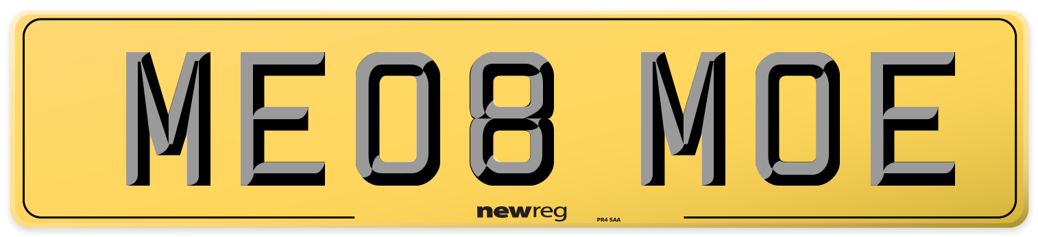 ME08 MOE Rear Number Plate