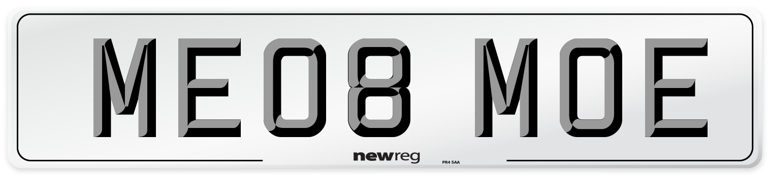 ME08 MOE Front Number Plate