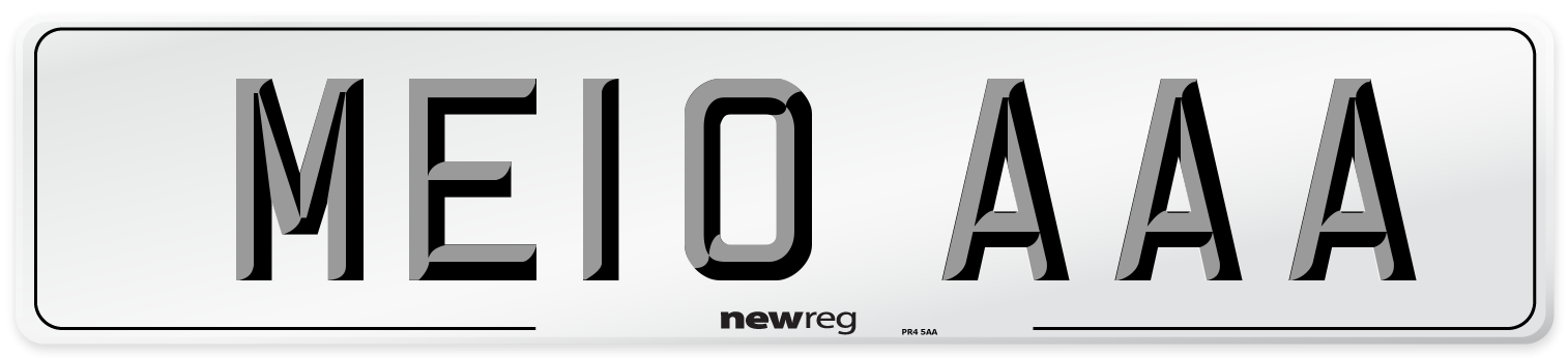 ME10 AAA Front Number Plate