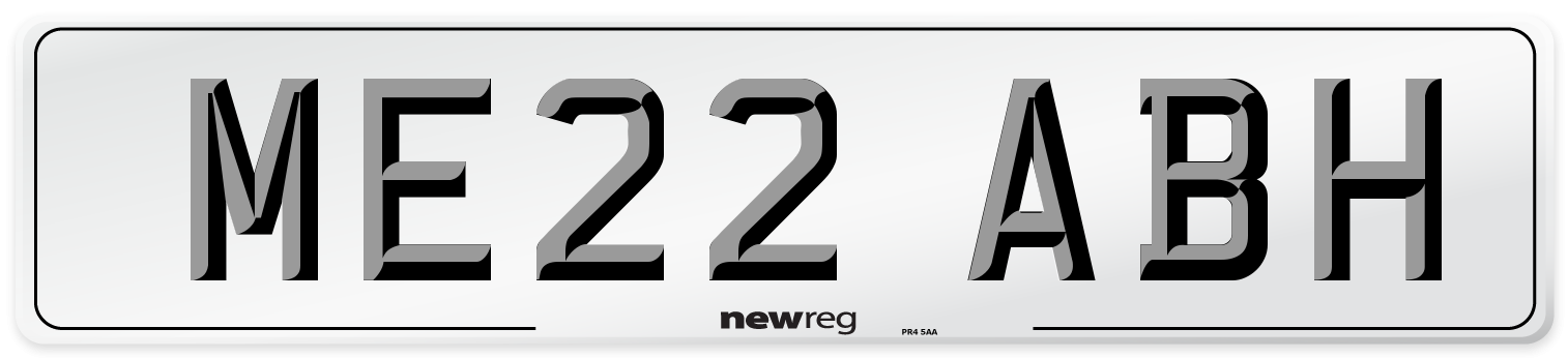 ME22 ABH Front Number Plate