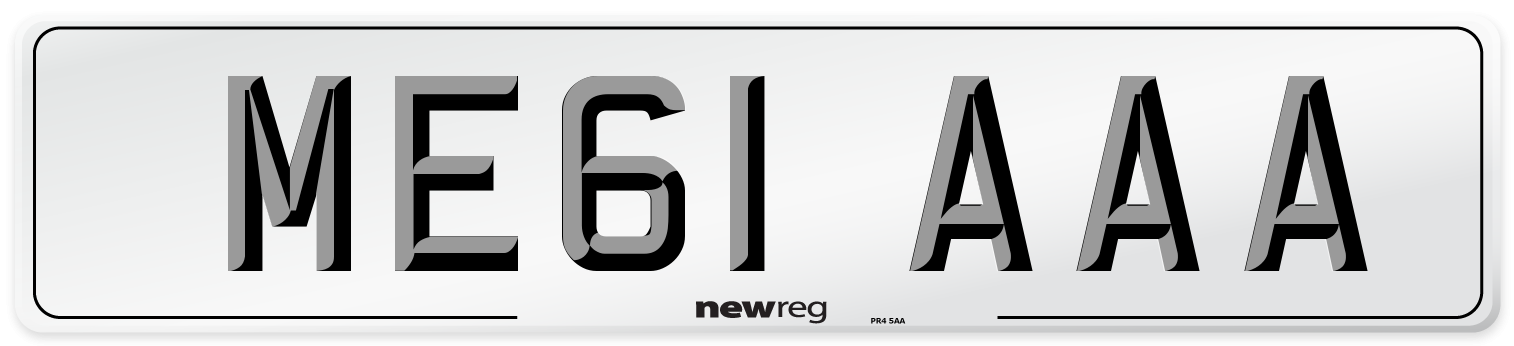 ME61 AAA Front Number Plate
