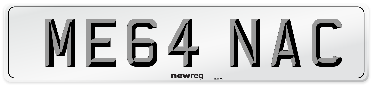 ME64 NAC Front Number Plate